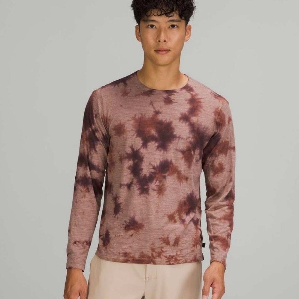 Lululemon Lab Wool Blend Tie Dye Long Sleeve Active Top Shirt Mens M